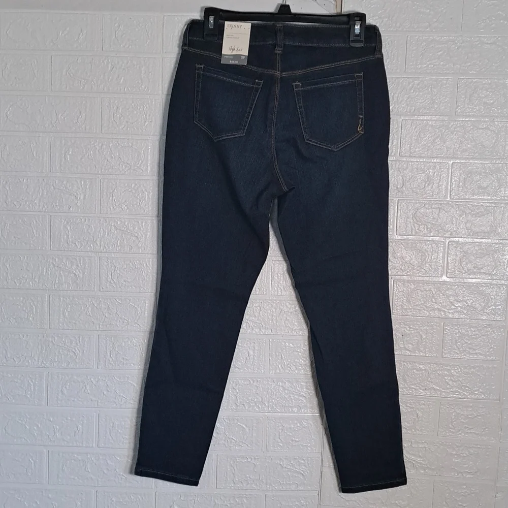 Style & Co Curvy Skinny Leg Mid Rise Tummy Control Jeans Millennium